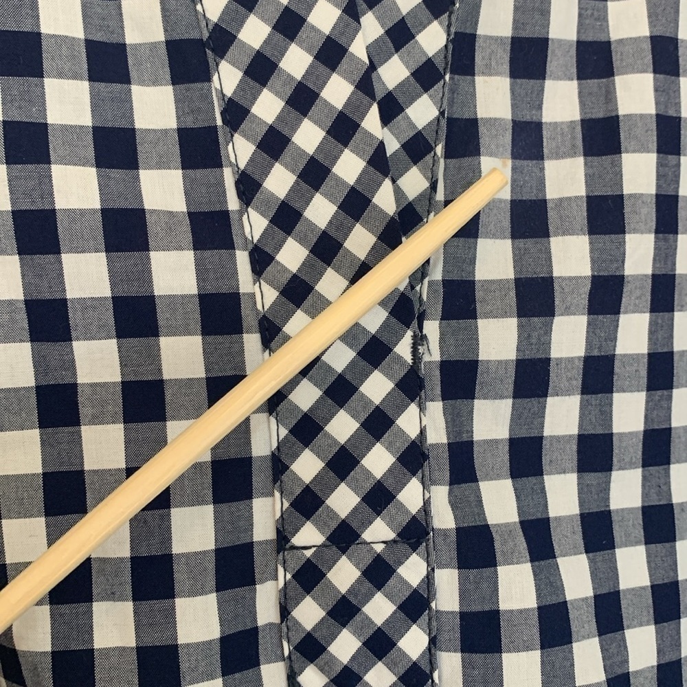 Vineyard Vines 100% Cotton Mixed Gingham Tie Sleeve High Low Hem Pullover Top S - Picture 9 of 17